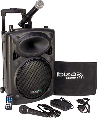 Ibiza Sound PORT10VHF-BT Sistema de sonido portátil y autónomo de 10'/25 cm, 500 W, color negro