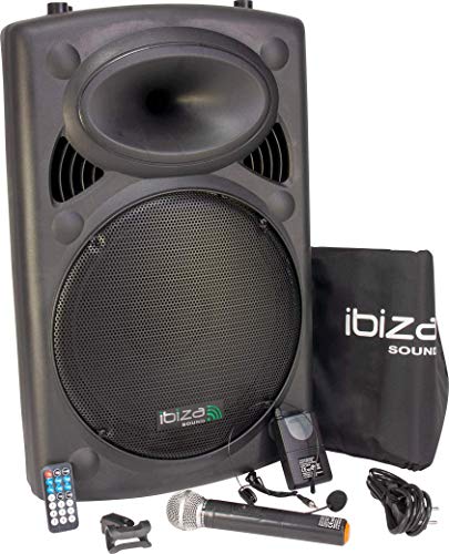 Ibiza Sound PORT15VHF-BT Sistema de sonido portátil y autónomo de 15'/38 cm, 800 W